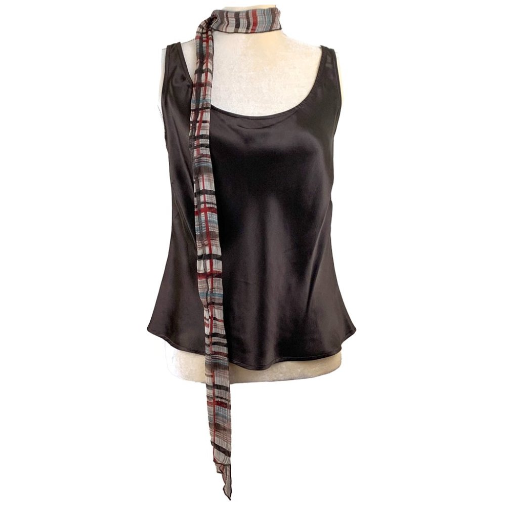 Nine West Feminine Two Piece Tank and Multicolored Scarf Set Women Size 4